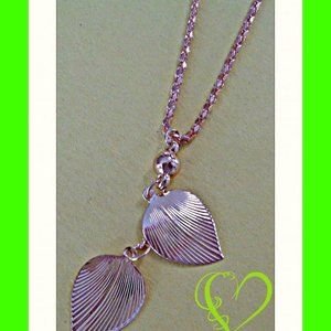 Gold Tone Leaf Design Necklace For Teens/Women